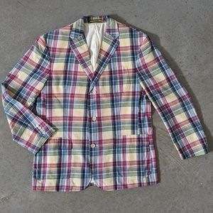 Vintage Rugby by Ralph Lauren plaid cotton blazer